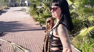 Spanish milf naked outdoors in public highway - 15 image
