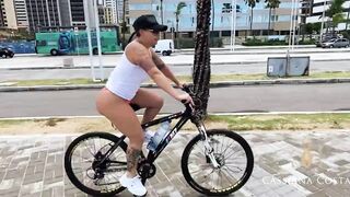 Cassiana Costa, went for a bike ride on the beach and rubbed herself on the bike seat, got home hot and wanted to fuck even hotter. - 3 image