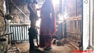 Red Saree Wife Outdoor Blowjob ( Official Video By Villagesex91) - 5 image