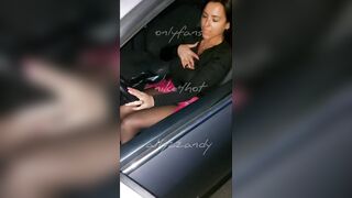 she masturbates to car sex and fucks a voyeur. cum on face. - 2 image