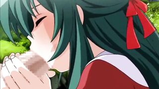 Cute anime girl sucking and riding dick in the park [Saikate] / Hentai game - 7 image