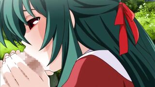 Cute anime girl sucking and riding dick in the park [Saikate] / Hentai game - 9 image