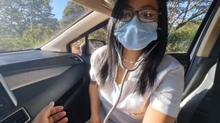 Pinay nurse girl fucked in Public Road inside the car, Pinick up si nurse libreng kantot para sa libreng sakay - 1 image