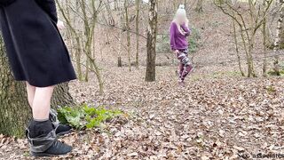 LUCKY Exhibitionist Got free blowjob from a stranger hiking in the woods - 2 image