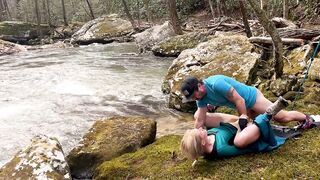 Pawg Ventures Outside for a Public Waterfall Hike and Finds a Bed of Moss to Fuck On. - 12 image
