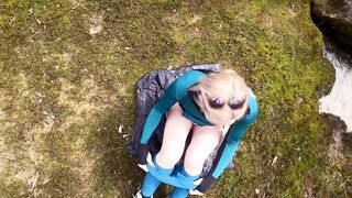 Pawg Ventures Outside for a Public Waterfall Hike and Finds a Bed of Moss to Fuck On. - 2 image