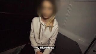 The little temporarily blonde needs sex every day and lets strangers fuck her hard on the way home - 3 image