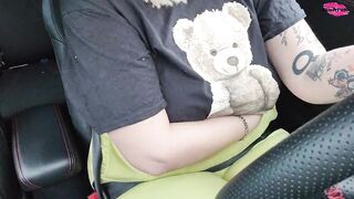 Driving with My huge tits out - 3 image