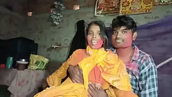 Celebrate holi colors with my hot sexy bhabhi sex video clear Hindi audio