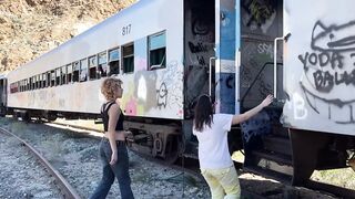 3 FRIENDS FUCK ON AN OLD RAILCAR IN THE DESERT - IRIS IN THE WILD (ep. 19) - 2 image