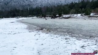 Fucked and inseminated at the stream in winter! - 9 image