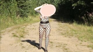 Lady in bodystocking on outdoor - 12 image