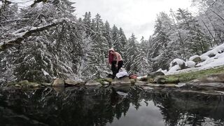 I take a sexy Dip in a natural hot springs in the winter - 11 image