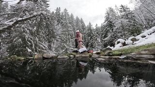 I take a sexy Dip in a natural hot springs in the winter - 13 image