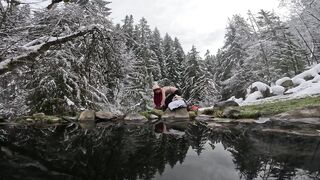 I take a sexy Dip in a natural hot springs in the winter - 9 image