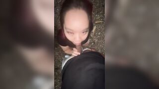 Asian slut back cheating on her BF outdoors - 9 image