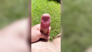 Horny edging uncut cock in the sun - 10 image