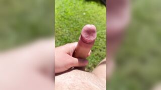 Horny edging uncut cock in the sun - 11 image