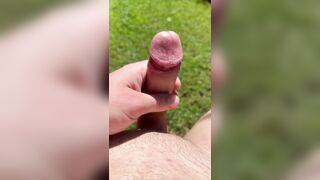 Horny edging uncut cock in the sun - 15 image