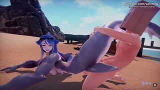 Monster Girl Island | Horny Anime Mermaid Teen With Big Perfect Tits Gets A Hot Pussy Creampie | #5 - 1 image