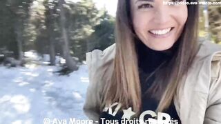 A French girl sucks a big cock in the snow and swallows all the cum - Oral cumshot - 2 image
