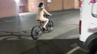 Behind the scenes footage of 'Street girl steals a bike but has to ride it back naked!' - 4 image