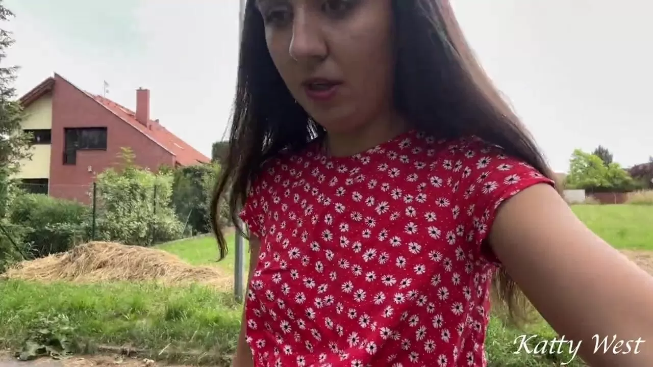 Walking in a public park without panties and pissing while no one is  watching watch online