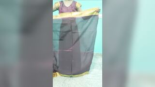 Banarasi silk saree draping with perfect pleats aoo cute girls - 14 image
