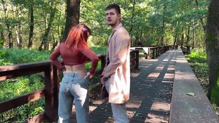 Amateur Outdoor Sucking dick and fuck with anal plug KleoModel - 3 image