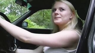 Fabolous German blonde riding and sucking a hard cock outdoors - 4 image