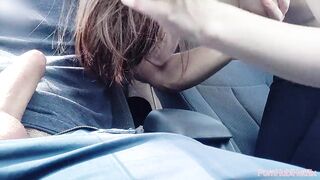 young beautiful pussy, sex in the car, outdoors, cum inside, - 3 image