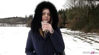 German Teen Bitch talk to Risky Public POV Blowjob by Stranger - 6 image