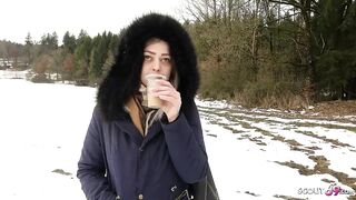German Teen Bitch talk to Risky Public POV Blowjob by Stranger - 7 image