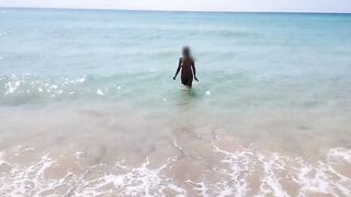 she walks naked on a public beach while her stepfather records a video. - 15 image