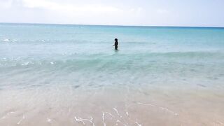 she walks naked on a public beach while her stepfather records a video. - 4 image