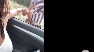 Handjob blowjob to stranger from the car and he cums in my mouth - 3 image