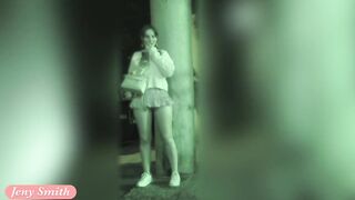 Jeny Smith flashing pussy with mini skirt in public - 5 image