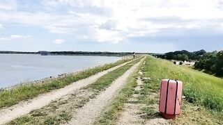 dickflash - masturbating on a bench, I am asking for help from a stranger who is on a walk - 2 image