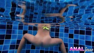 Asian Teen Swimming with Huge Buttplug - 7 image