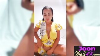 Hot masturbation after outdoor posing and big tits teen Joon Mali pleased herself - 14 image