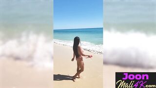 Hot masturbation after outdoor posing and big tits teen Joon Mali pleased herself - 3 image