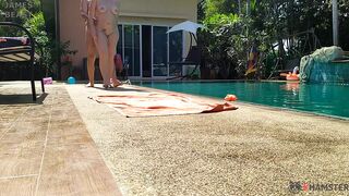 Nude Pool Party at Villa in Pattaya - Amateur Russian Couple - 1 image