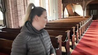 Acolyte fucks horny blonde milf in the church! Receive the blessed sperm! - 2 image