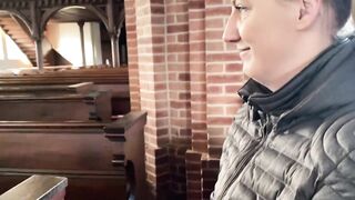 Acolyte fucks horny blonde milf in the church! Receive the blessed sperm! - 6 image