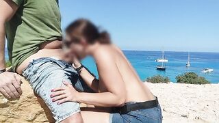 I show my tits in public and give a blowjob to a stranger in Ibiza - 12 image