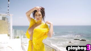 Big tits Latina babe CJ Sparxx shows stunning body while posing outdoor - 2 image