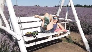 Butt Plug Flashing n PEE in lavender fields - 4 image