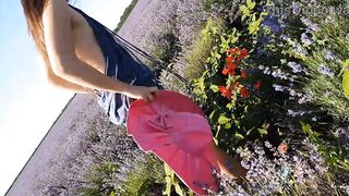 Butt Plug Flashing n PEE in lavender fields - 6 image