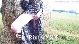 Exhibitionist Girl, Masturbating on the Field, Flashing in Public Exposing My Breasts Elsarixterxxx - 4 image