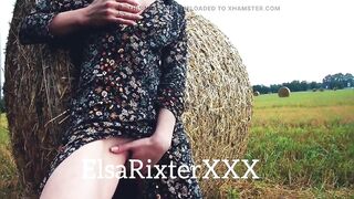 Exhibitionist Girl, Masturbating on the Field, Flashing in Public Exposing My Breasts Elsarixterxxx - 8 image